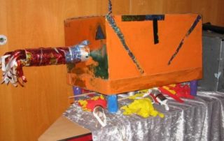 Mit diesem Raumschiff verfolgen Tesalino und Tesalina die Quarx.